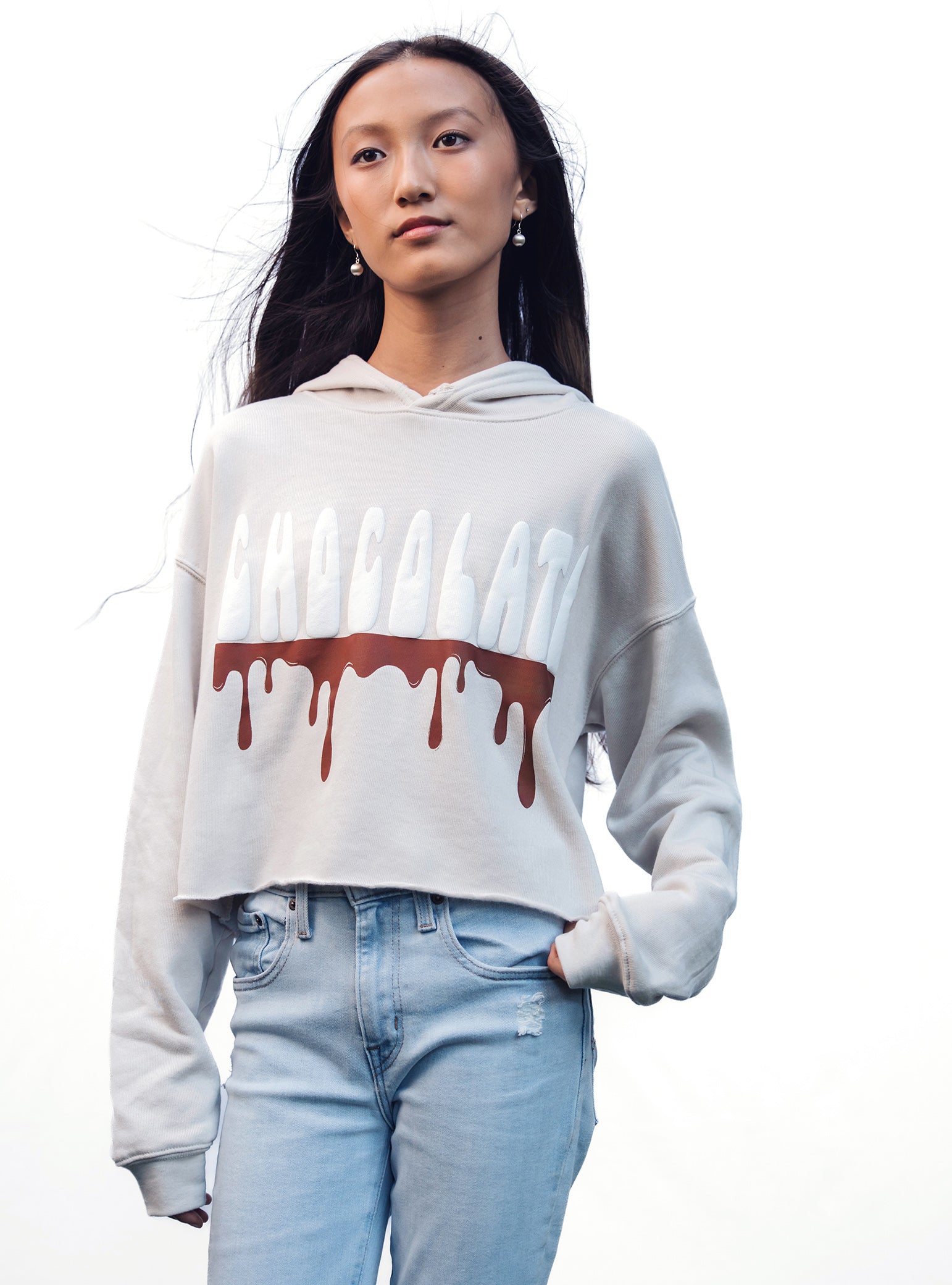 Hot Chocolate Cropped Hoodie